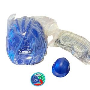 NEW Lowe's Kids' Club Workshop Build & Grow Hard Hat, Patch, Goggles, & Squishy